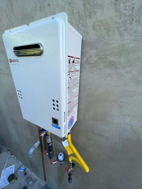 Tankless water heater installation for Shiloh homes